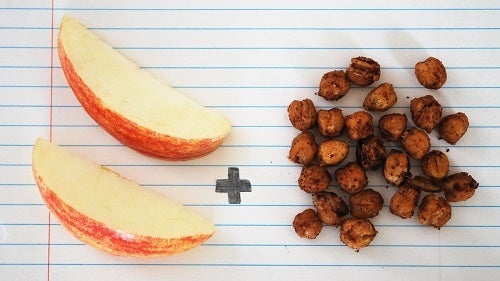 apples and roasted spiced chickpeas