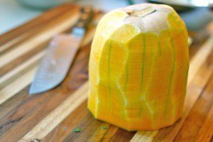 butternut squash on a cutting board