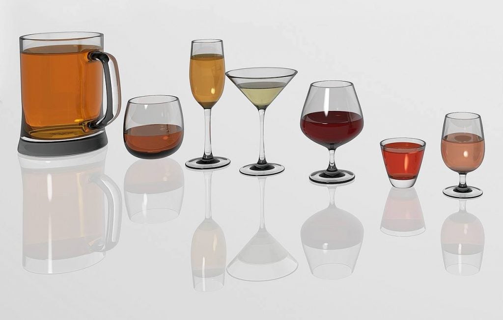 a variety of alcohol glasses
