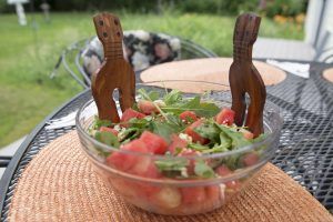Watermelon, Feta, Arugula salad