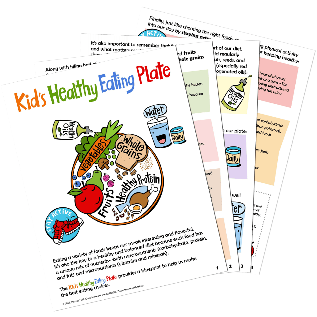 Kids healthy eating plate handout